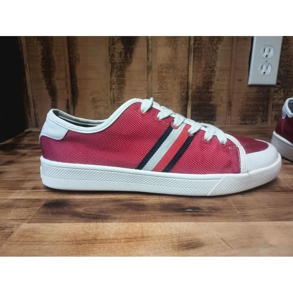 Tommy Hilfiger TWSPRUCE3‎ Womens Sneaker- Red and White Canvas 8M Lace Up